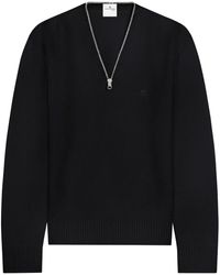 Courreges - Zip-Detailing Wool Sweater - Lyst