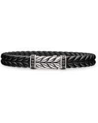 David Yurman - Bracelet Chevron En Sterling Pavé De Diamants (9 Mm) - Lyst