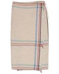 Bimba Y Lola - Check-Pattern Fringed Midi Skirt - Lyst