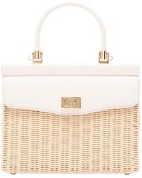 Rodo - Medium Wicker Top Handle Shoulder Bag - Lyst
