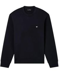 Emporio Armani - Embroidered Long-Sleeve Sweatshirt - Lyst