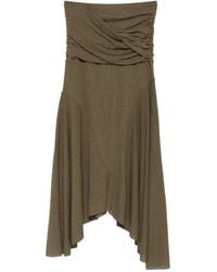 Ganni - Ruched Asymmetric-Hem Asymmetric Skirt - Lyst