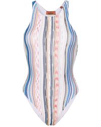 Missoni - Striped Lurex Swimsuit - Lyst