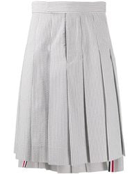 Thom Browne - Falda Classic Rise de tejido seersucker - Lyst