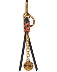 Etro - Leather Charm With Chain And Pegaso Coin - Lyst