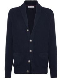 Brunello Cucinelli - Shawl-lapels Cotton Cardigan - Lyst