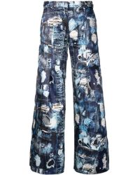 John Richmond - Manik Abstract-pattern Print Cropped Trousers - Lyst