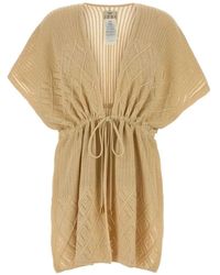 Fendi - Poncho En Maille Pointelle À Lien De Resserrage - Lyst