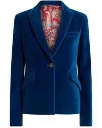 Etro - Single-Breasted Velvet Blazer - Lyst