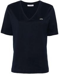 Lacoste - Logo-Embroidered Cotton T-Shirt - Lyst
