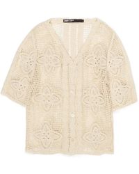 Bimba Y Lola - Crochet-Knit Floral-Motif Cardigan - Lyst