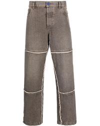 Marcelo Burlon - Frayed-trim Straight-leg Jeans - Lyst