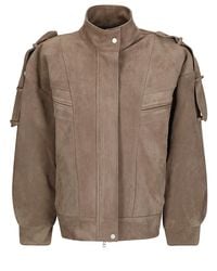 Source Unknown - Tova Faux-Suede Bomber Jacket - Lyst