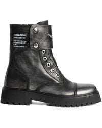 Zadig & Voltaire - Leather Combat Boots - Lyst