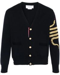 Thom Browne - 4-Bar Cardigan Mit Schlangen-Motiv - Lyst