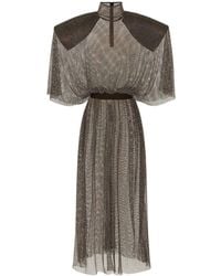 Dolce & Gabbana - Rhinestone-embellished Mesh Maxi Dress - Lyst