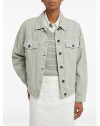 Brunello Cucinelli - Button-Up Denim Jacket - Lyst
