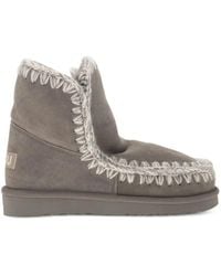 Mou - Bottines En Daim À Détails De Coutures - Lyst