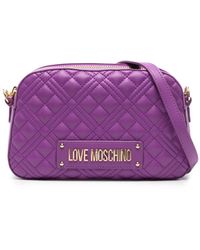 Love Moschino - Gesteppte Umhängetasche mit Logo - Lyst