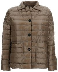 Herno - Cropped Quilted Down Jacket With Button Fastening - Lyst