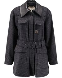 Chloé - Gabardina Con Motivo Pied De Poule - Lyst