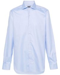 Barba Napoli - Cutaway Collar Cotton Shirt - Lyst