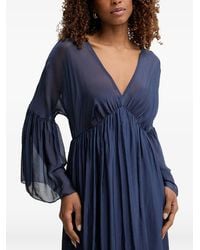 Haveone - Pleated V-Neck Maxi Dress - Lyst