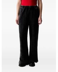KARL LAGERFELD - Acid-Wash Logo-Embroidered Track Pants - Lyst