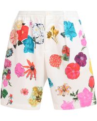 Marni - Floral-print Cotton Shorts - Lyst