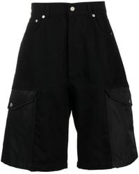 McQueen - Hybrid Denim Cargo Shorts - Lyst