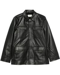 St. Agni - Flap-Pocket Leather Jacket - Lyst