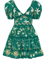 Agua Bendita - Minivestido Manzanilla Esmeralda En Color Verde Talla En - Lyst