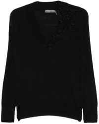 Ermanno Scervino - Lace-Trimmed V-Neck Sweater - Lyst