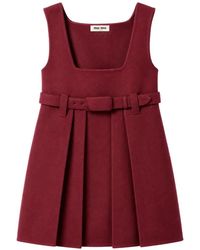 Miu Miu - Waxed Double Wool Dress - Lyst