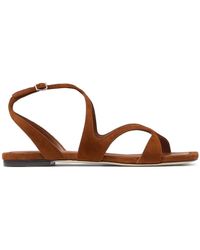 Jimmy Choo - Ayla Flat Wildleder Ledersandalen - Lyst