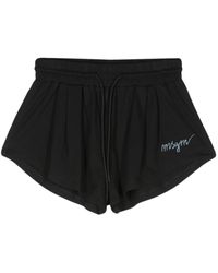MSGM - Logo-embroidered Cotton Shorts - Lyst