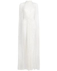 Jenny Packham - Cairo Sequin Cape Maxi Dress - Lyst