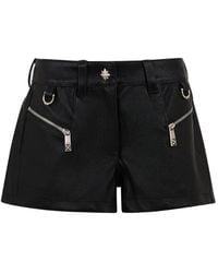 John Richmond - Logo-Patch Zip-Detail Leather Shorts - Lyst