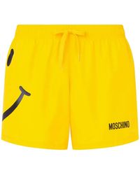 Moschino - Short-Length Swim Shorts With Bold Smiley Face Graphic - Lyst