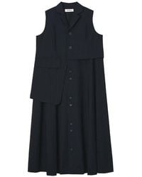Enfold - Pinstripe Layered-Detail Midi Dress - Lyst