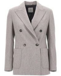 Eleventy - Double-Breasted Peak-Lapel Blazer - Lyst