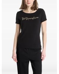 EA7 - T-Shirt Met Logo Van Stras - Lyst