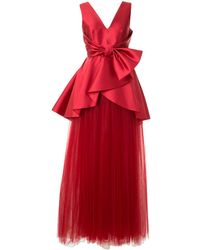 Alberta Ferretti - Satin And Tulle Gown - Lyst