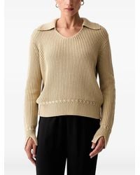 ARMANI EXCHANGE - Ribbed-Knit Spread-Collar Sweater - Lyst