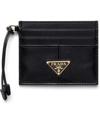 Prada - Logo-Plaque Leather Card Holder - Lyst