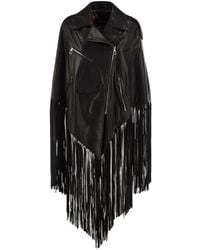 Lou Andrea - Fringe-Trimmed Leather Jacket - Lyst
