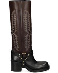 Elena Iachi - Bottes En Cuir À Broderies - Lyst