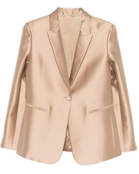 Alberta Ferretti - Buttoned Peak-Lapel Jacket - Lyst