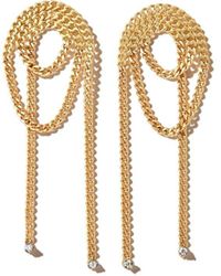 Delfina Delettrez - 18kt Yellow Gold Unchain My Art Loop Diamond Drop Earrings - Lyst