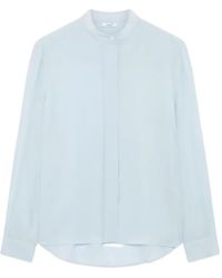 Lardini - Mandarin-Collar Silk Shirt - Lyst
